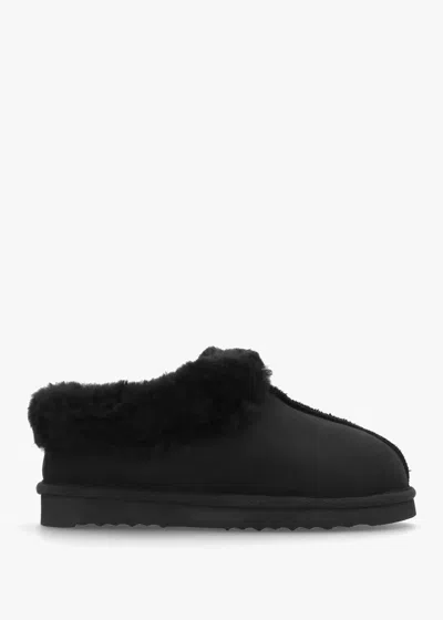 Daniel Somolly Black Suede Shearling Slipper