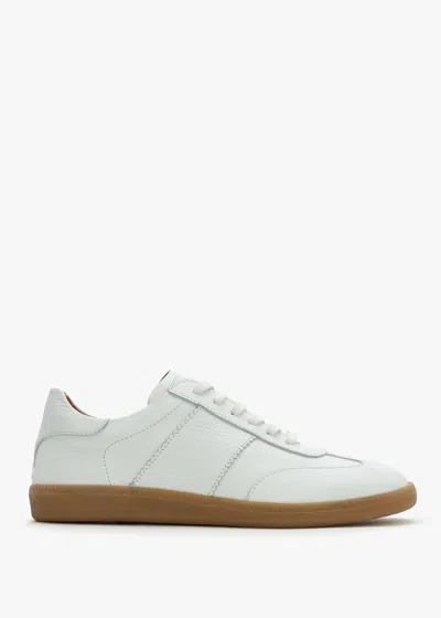 Daniel Stripe White Leather Low Profile Trainers
