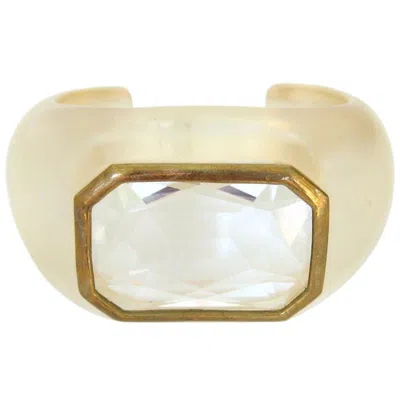 Pre-owned Daniel Swarovski Molded Bracelet Crystal Bezel Cuff 1990s In Multi