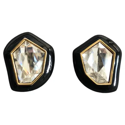 Pre-owned Daniel Swarovski Pair Of Vintage Modernist Glam Clip Earrings By  In Multi