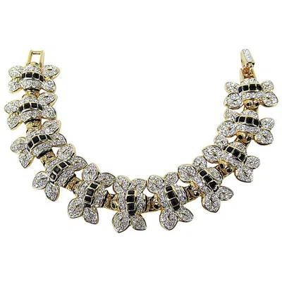 Pre-owned Daniel Swarovski Swarovski Crystal Bumble Bee Bracelet 1980s In Sand