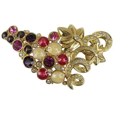 Pre-owned Daniel Swarovski Swarovski Crystal Grape Brooch Pin New, Never Worn 1980s In Purple