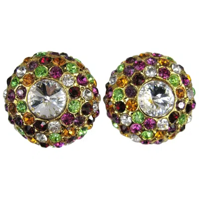 Pre-owned Daniel Swarovski Swarovski Earrings Rainbow Crystal - New Old Stock -1980s In Brown