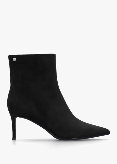 Daniel Swift Black Suede Mid Heel Ankle Boots