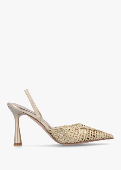 Daniel Tiffarlie Gold Woven Sling Back Court Shoes