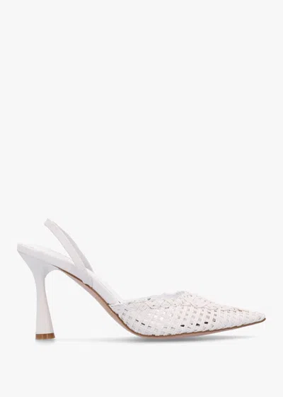 Daniel Tiffarlie White Woven Sling Back Court Shoes