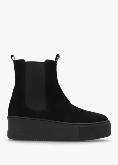 Daniel Tred Black Suede Flatform Chelsea Boots