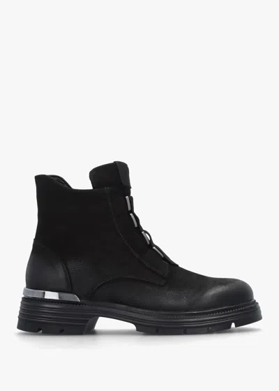 Daniel Velar Black Nubuck Elastic Front Ankle Boots