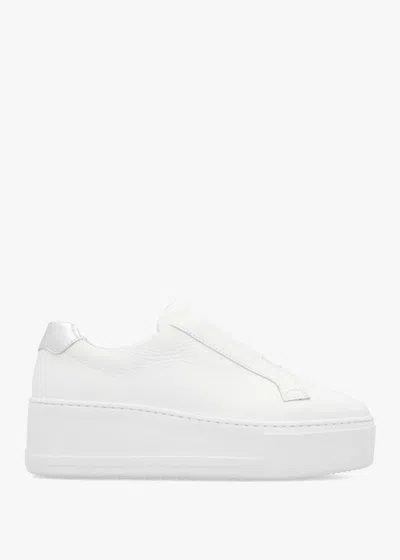Daniel Tred White Leather Laceless Flatform Trainers