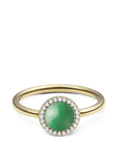Daniel Wellington Audrey Crystal-embellished Jade-stone Ring In Gold
