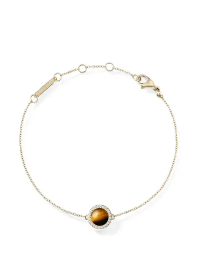 Daniel Wellington Audrey Tiger's Eye Crystal-embellished Bracelet In Gold