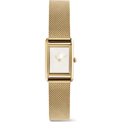 Daniel Wellington Bound Mini Tank Mesh Strap Watch, 17mm X 26mm In Gold