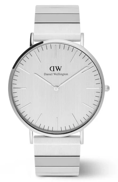 Daniel Wellington Classic Piano Link Bracelet Watch, 40mm In Silver