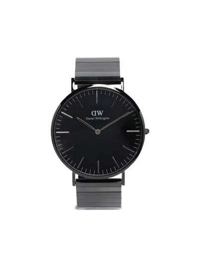 Daniel Wellington Classic Piano Link Onyx Unitone 40mm In Black