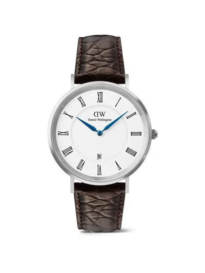 Daniel Wellington Classic Roman Numerals 40mm Watch In Brown