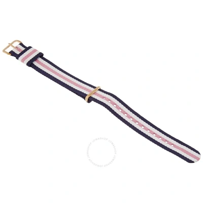 Daniel Wellington Classic Southampton 18 Mm Nato Fabric (polyester) Watch Band Dw00200034 In Blue / White