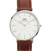 Daniel Wellington 'classic St. Mawes' Leather Strap Watch, 40mm In Brown/silver