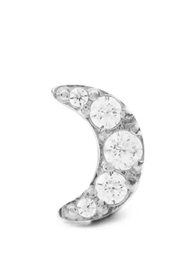 Daniel Wellington Crystal-embellished Crescent Moon Earrings In Silver