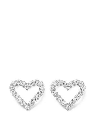 Daniel Wellington Crystal-embellished Heart Earrings In Silver