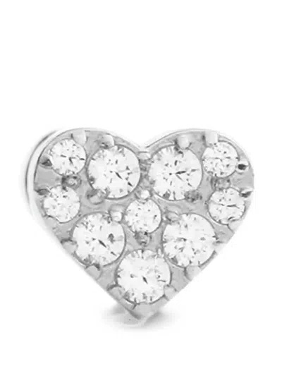 Daniel Wellington Crystal-embellished Heart Stud Earring In Silver