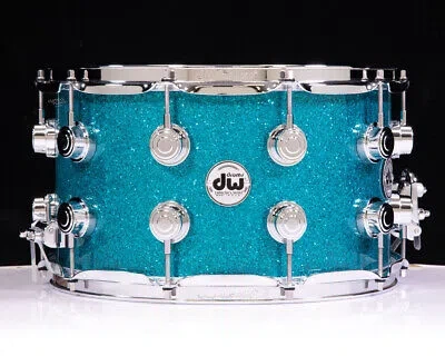 Pre-owned Daniel Wellington Dw Collector's 8x14 Ssc Maple Snare - Teal Glass W/ Chrome Hw