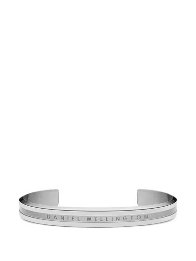 Daniel Wellington Elan Engraved Logo-cuff Bracelet In Silver