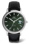 Daniel Wellington Iconic Automatic Leather Strap Watch, 40mm In Silver