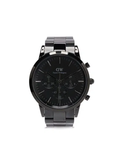 Daniel Wellington Iconic Chronograph Link 42mm In Schwarz