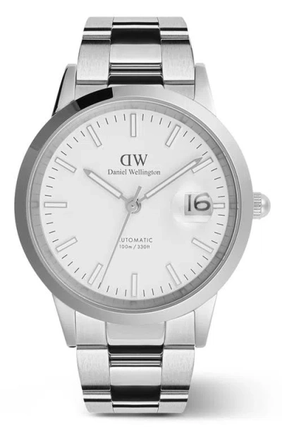 Daniel Wellington Iconic Link Automic Bracelet Watch, 40mm In Silver