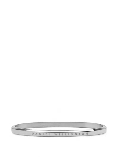 Daniel Wellington Logo-engraved Bangle In Silver