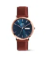 Daniel Wellington Men's Analog Brown Leather Watch, 40mm