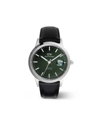 Daniel Wellington Men's Automatic Black Leather Watch, 40mm
