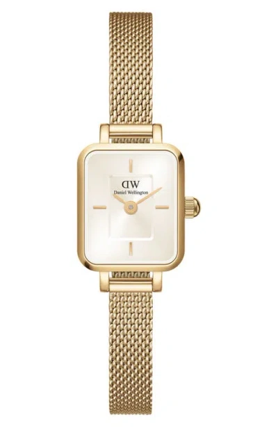 Daniel Wellington Micro Collection Mesh Strap Watch, 15mm X 18mm In Gold