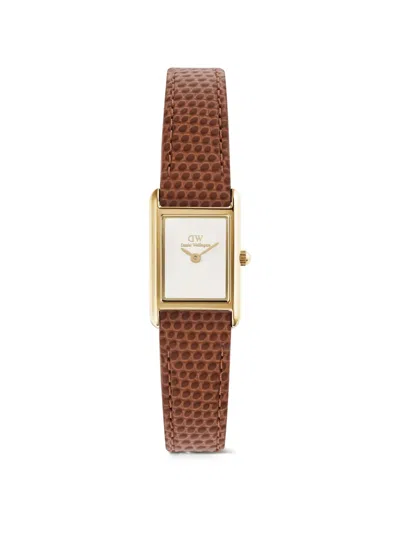 Daniel Wellington Mini Bound Lizard-effect 25.9mm Watch In Brown