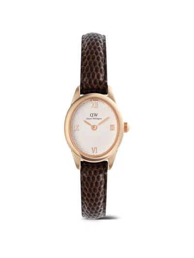 Daniel Wellington Mini Ophelia Guilloché 22mm Watch In Brown