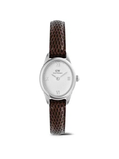 Daniel Wellington Mini Ophelia Lizard-texture 26mm Watch In Black