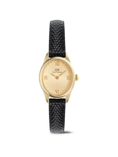 Daniel Wellington Ophelia Mini Guilloché 22mm Watch In Black