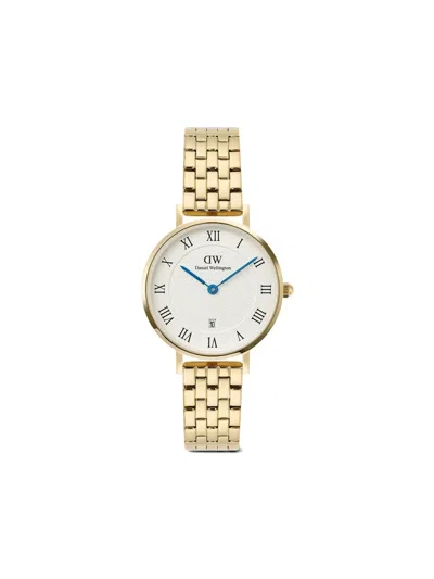 Daniel Wellington Petite & Quadro Roman Numerals Date 28mm In Brown