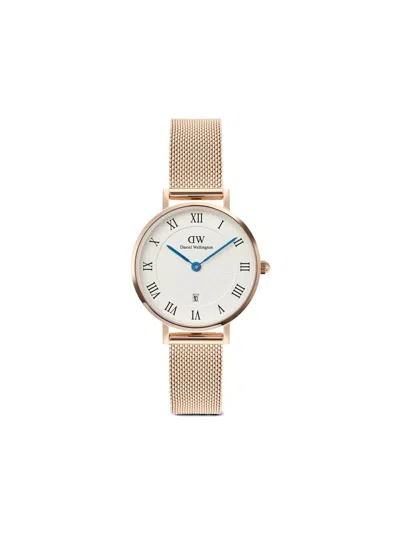 Daniel Wellington Petite & Quadro Roman Numerals Date 28mm In Gold