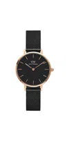 Daniel Wellington Petite Ashfield Black Rose Gold Ladies Watch