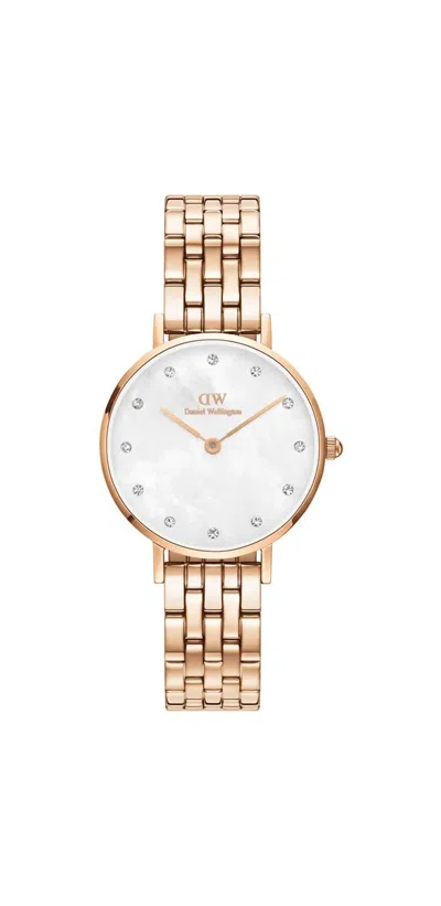 Daniel Wellington Petite Lumine 5 Link Melrose White Mop Rose Gold Ladies Watch