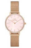 Daniel Wellington Petite Lumine Mesh Strap Watch, 28mm In Gold