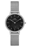 Daniel Wellington Petite Lumine Mesh Strap Watch, 28mm In Silver