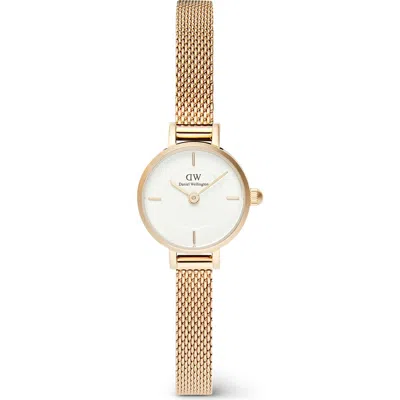 Daniel Wellington Petite Mini Melrose Mesh Strap Watch, 19mm In Gold