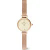 Daniel Wellington Petite Mini Melrose Mesh Watch, 19mm In Rose Gold