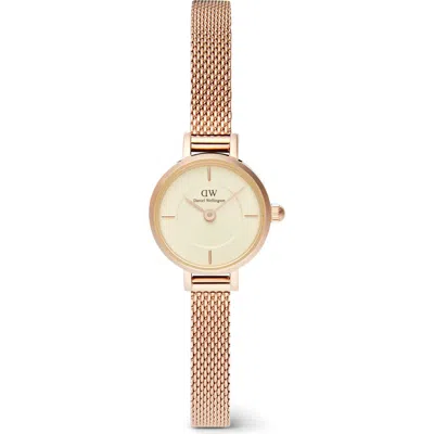 Daniel Wellington Petite Mini Melrose Mesh Watch, 19mm In Rose Gold