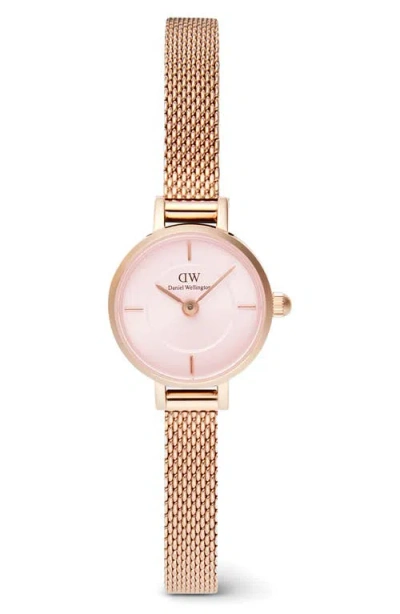 Daniel Wellington Petite Mini Melrose Mesh Watch, 19mm In Rose Gold