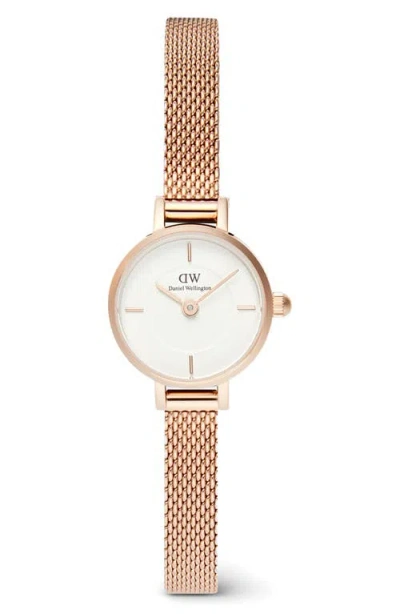 Daniel Wellington Petite Mini Melrose Mesh Watch, 19mm In Rose Gold
