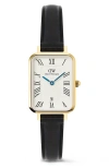 Daniel Wellington Quadro Leather Strap Watch, 20mm X 26mm In Gold