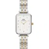 Daniel Wellington Quadro Lumine Two-tone Bracelet Watch, 20mm X 26mm In Silver/gold